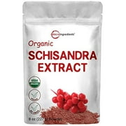 Organic Schisandra Extract Powder, 8 Ounce, Traditional Adaptogen and Filler Free, Pure Schisandra Supplement, Supports Liver Detox, Cognitive Health & Stress Relief, No GMOs