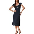 thumbnail image 1 of VESTIDOS MIDI CLÁSICOS CASUALES DE VERANO CON LUNARES PARA MUJERES DE MANGA CORTA INSPIRADOS L AZUL OSCURO, 1 of 6