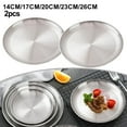 thumbnail image 4 of 2Pcs Stainless Steel Camping Plate Round Tableware for Camping Kitchen Party 17X1.4cm, 4 of 7