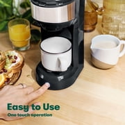 Compact Single Serve Coffee Maker - Brews and Ground Coffee, 6-14oz Reservoir, Space-Saving Design for Home or Office - Perfect for Small Kitchens