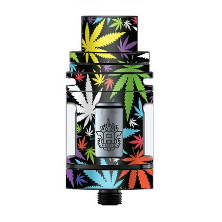 Skin Decal Vinyl Wrap for Smok TFV8 X-Baby Tank Vape skins stickers cover / Colorful Weed Leaves
