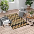 thumbnail image 1 of Chevron Turkish Area Rug, Zig Zag Lines Pattern on Wooden Looking Background Rustic Home Print, Soft Carpet for Living Room Decor with Distressed Look, 4' X 5.7', Pale Camel, by Ambesonne, 1 of 4
