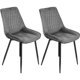 thumbnail image 1 of Conjunto de 2 Silla de Comedor Sillón, Silla Tapizada con Terciopelo, Sillas de Cocina Patas Metálicas, Gris claro esquí esquí Gafas de esquí, 1 of 5