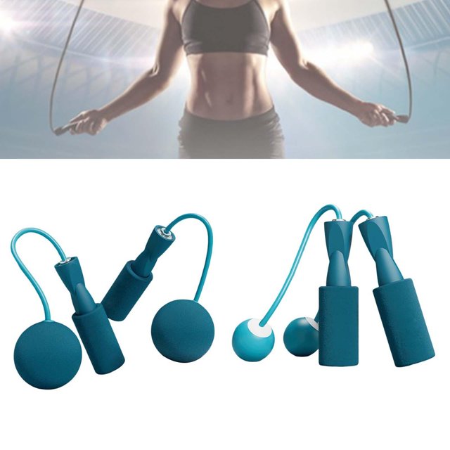 2 pares de cuerdas para saltar con bola ponderada para con rodamientos de bolas para hacer ejercicio en casa, cuerda para saltar, entrenamiento de resistencia, cuerda para saltar Azul Baoblaze saltar la cuerda