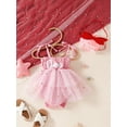thumbnail image 3 of Bagilaanoe Newborn Baby Girl Birthday Rompers Dress Letter Embroidery Sleeveless Bodysuits + Hat 9M 12M 18M Infant Tulle Patchwork A-line Dresses, 3 of 8