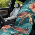 thumbnail image 3 of Bulopur Sea Turtle Front Car Seat Towel for Women Hibiscus Breathable Sweat Carseat Protector with Storage Bag for Beach Vacation Soft Fit SUV Sedan Truck 1pcs, 3 of 7