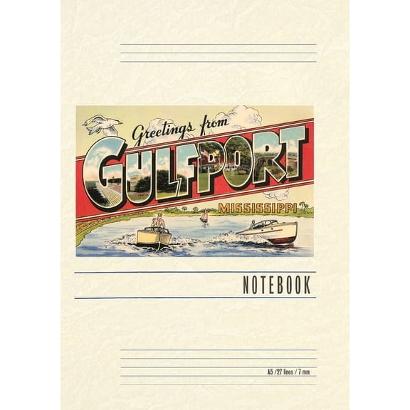 Vintage Lined Notebook Greetings from Gulfport, (Paperback)