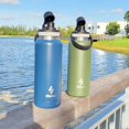 thumbnail image 3 of Ozizo Thermos for Water, 1 Liter Insulated Stainless Steel Bottle with Flip Top Lid, Leakproof Double Wall, Wide Mouth Design, 3 of 7