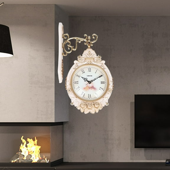 Dwellnix Double Sided Wall Mounted Clock Accurate Pointer Clock Vintage Hanging Clock NEW