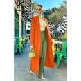thumbnail image 5 of Long Sleeve Cardigan Sweaters for Women Casual Knit Sweater Coat Outwear with Pockets Orange XL, 5 of 6