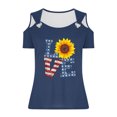 thumbnail image 4 of Tops de Hombro Frío para las Mujeres Día de la Independencia Impreso Fuera Del Hombro Blusa con Cuello en V, Fuera Del Hombro de las Mujeres, 4 of 4