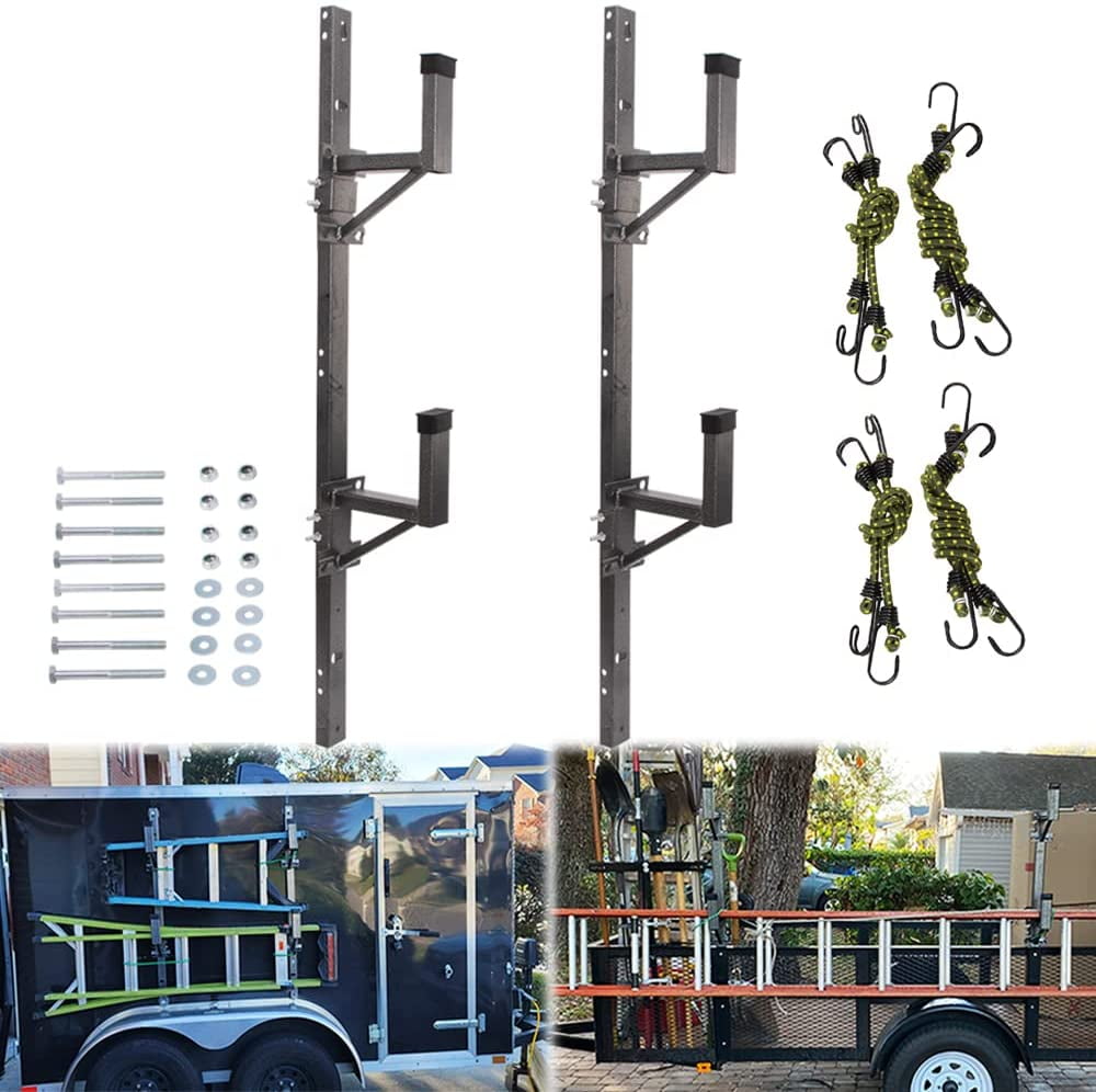 ELITEWILL Adjustable Trailer Ladder Rack Fit for Enclosed Trailer
