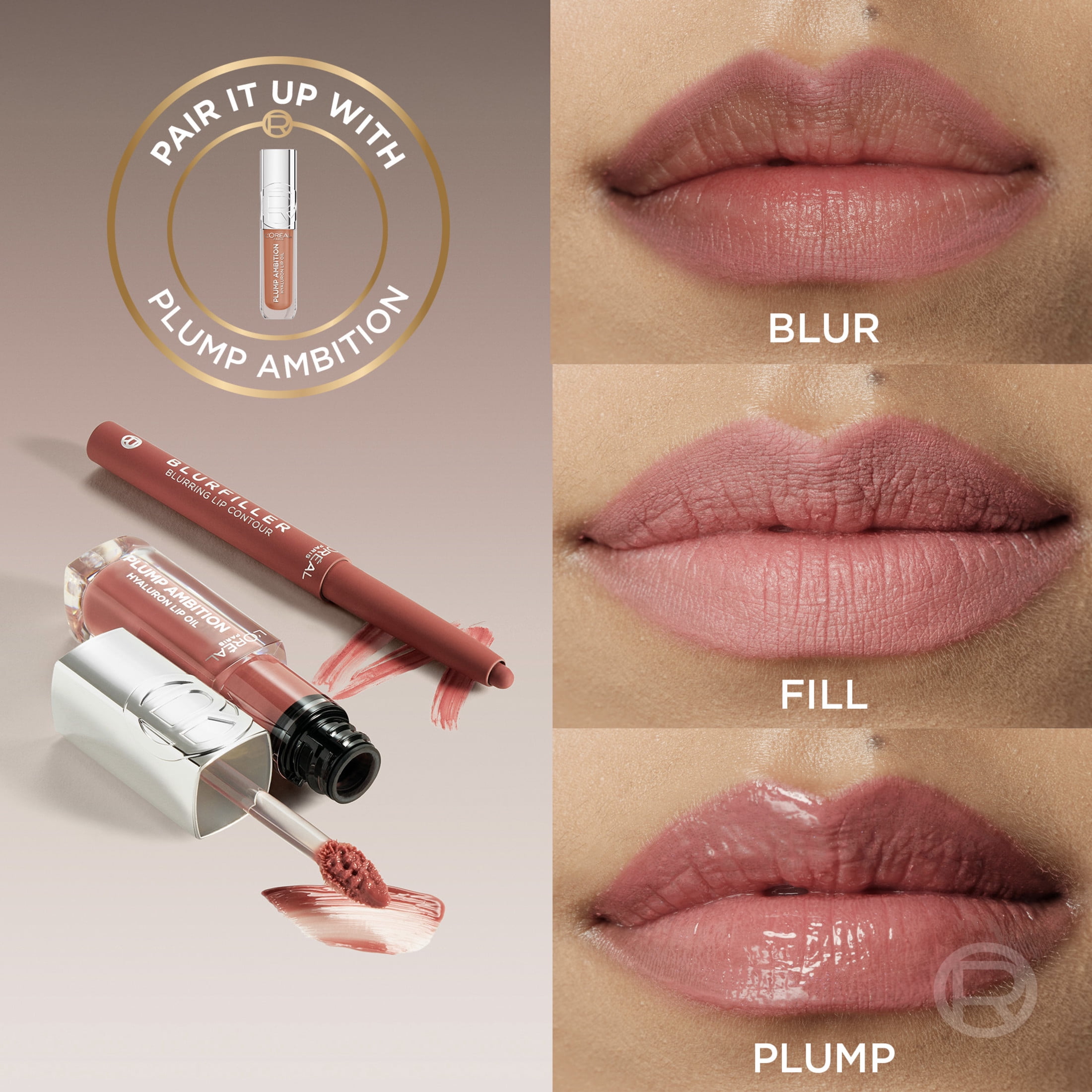 L'Oreal Paris Paradise Blurfiller Blurring Lip Contour Lip Liner, Lightweight, Worth It, 0.21 oz