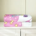 thumbnail image 2 of Erosebridal Pink Unicorn Flannel Blanket, Glitter Stars Sherpa Throw, Cartoon Theme Decor, 2 of 5