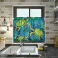 thumbnail image 6 of Green Turtle Half Window Tier Curtains 24 Inch Blackout Thermal Insulating Kitchen Linen Tier Curtains for Kitchen, Bathroom, Cafe Home Decor, 6 of 7