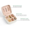 thumbnail image 2 of Mini Jewelry Travel Case,Small Jewelry Box,Traveling Jewelry Organizer,Portable Jewellery Storage Holder for Rings Earrings Necklace Bracelet Bangle Organizer,Boxes Gifts for Girls Women(White) pink), 2 of 7