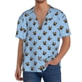 thumbnail image 3 of Xecao offers the french Bulldog Face for Men's Casual Short-sleeved Shirt, a button-up collared shirt with a pocket, perfect for beach vacations and yacht travel in the XX-Large size., 3 of 7