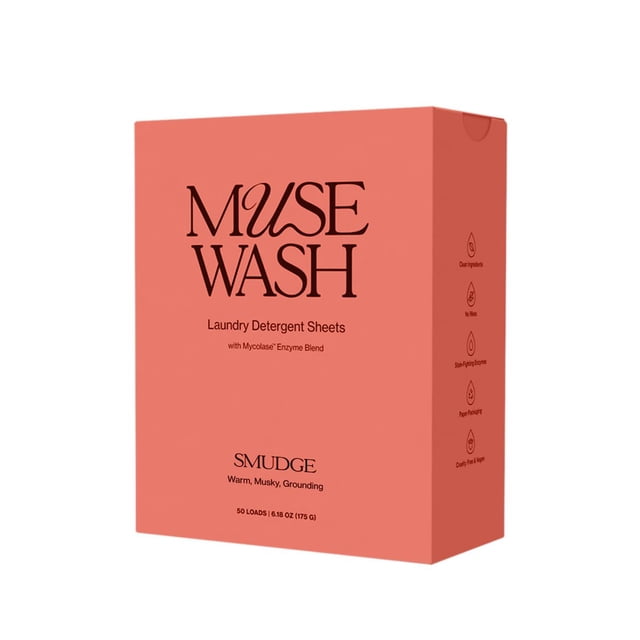 Láminas de detergente para ropa MUSEWASH, 50 cargas, veganas, sin parabenos