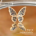 thumbnail image 4 of Crystal Butterfly Ring Cubic Zirconia Bow-Knot Knuckle Ring for Women, 4 of 12
