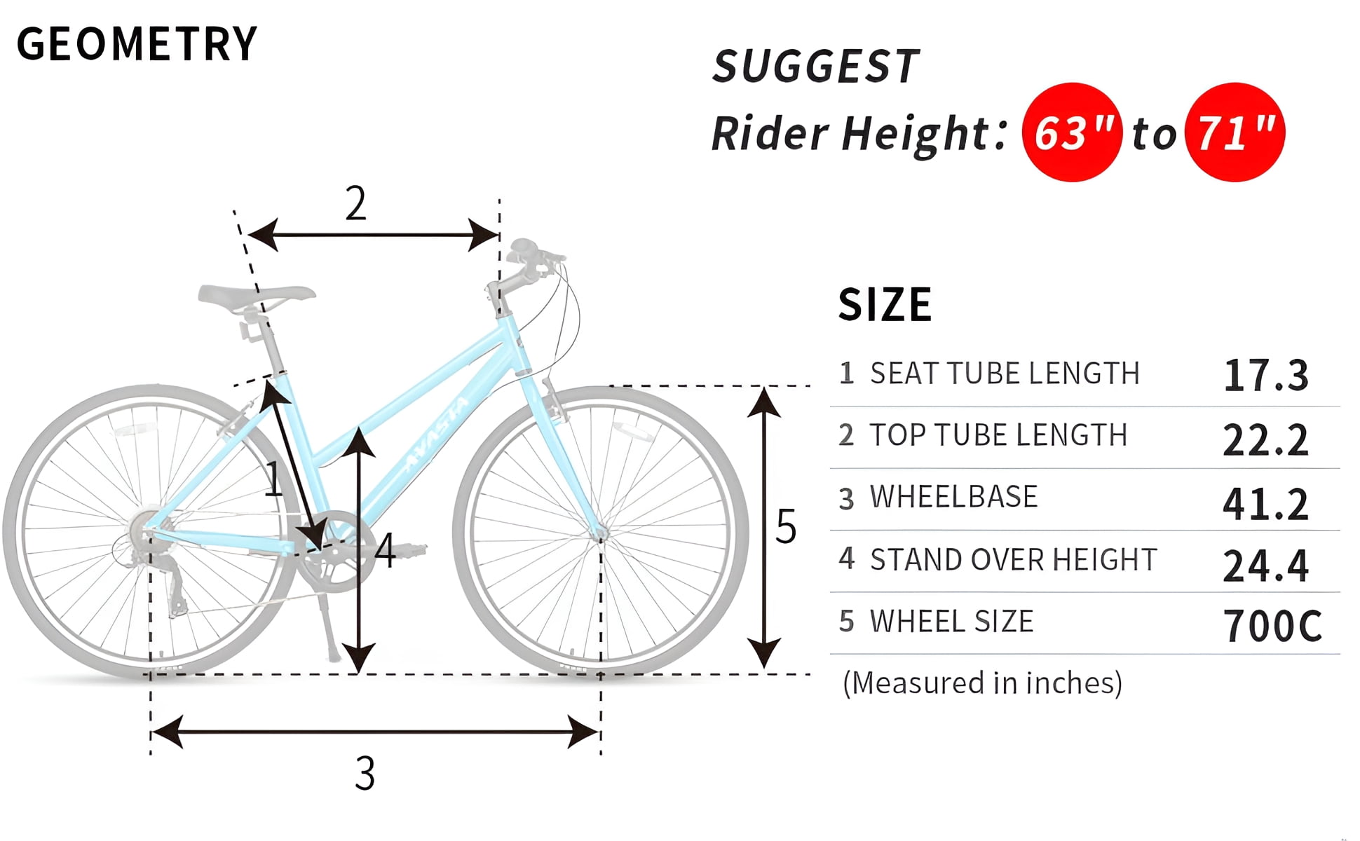 AVASTA Road Hybrid Bike for Women,Lightweight 700c Aluminum Alloy Frame, 7-Speed Drivetrain, Color White