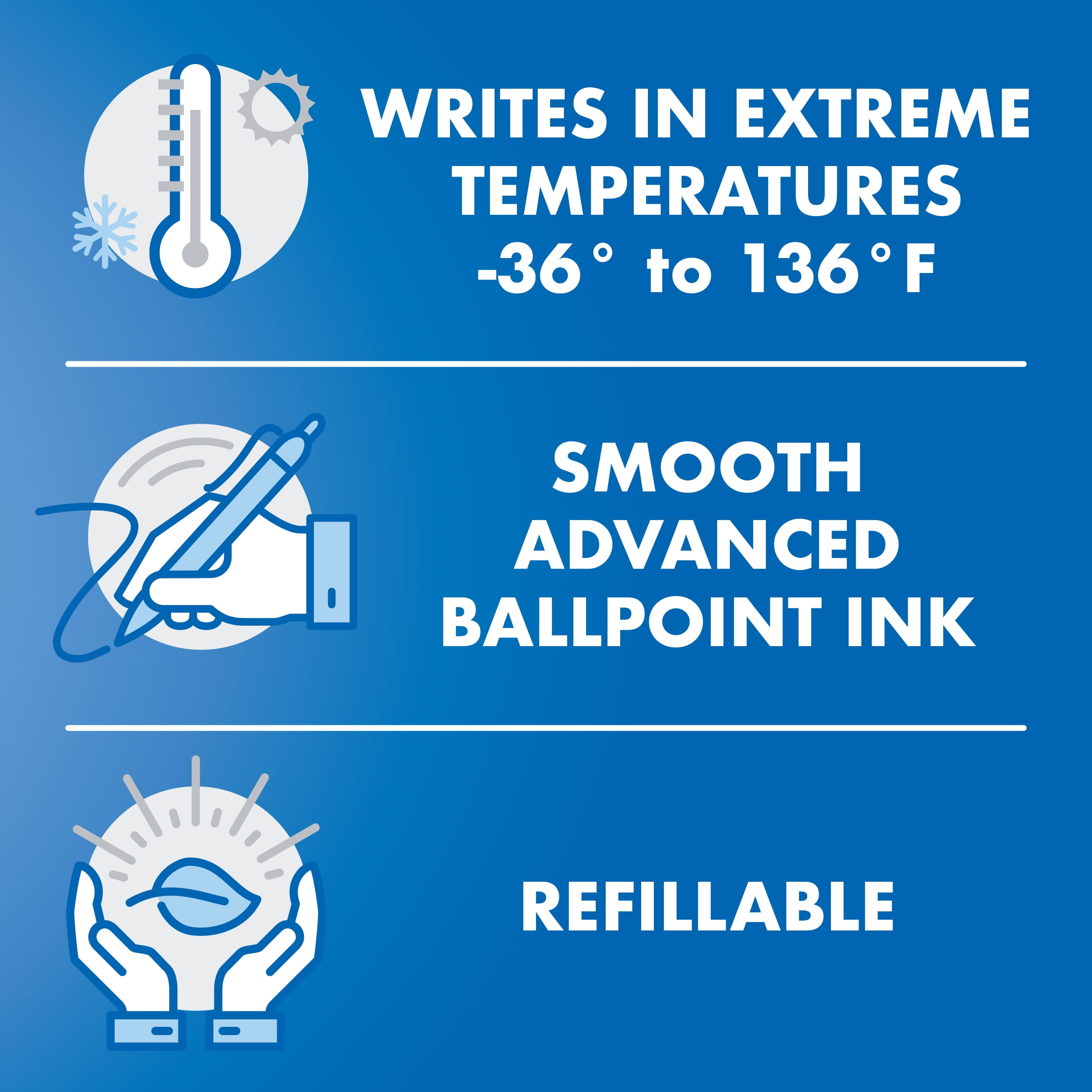 Pilot Acroball PureWhite Advanced Ink Pens, Fine Point (0.7 mm), Black Ink, 12 Count
