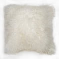 thumbnail image 4 of Luxe Mongolian Lamb Fur Pillow Cover 20"x20" - 100%Natural Wool, Plush, Organic, High-End Design, Available in3 Colors - Sand, 4 of 4