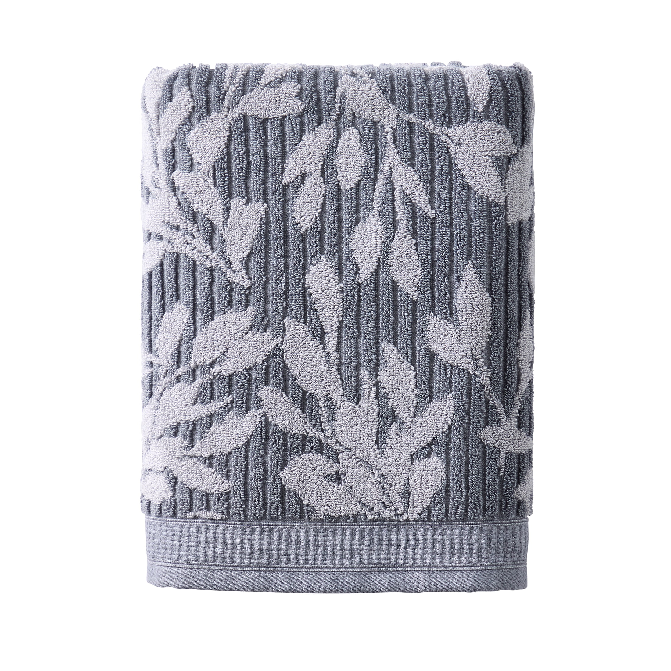 Better Homes & Gardens Signature Soft Floral 6 Piece Towel Set,Grey Flannel/Soft Silver