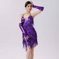 thumbnail image 4 of Oplxuo Women's Sequins Fringe Latin Dance Costumes Gatsby Cocktail Party Flapper Dress Sexy Tango Ballroom Rumba Outfits, 4 of 7