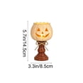 thumbnail image 3 of Halloween Lamp Indoor Tabletop Decorations, LED Lighted Wooden Pumpkin with Vintage Pedestal Stand and Rope Bow, 8.7 Inch Rustic Halloween Decor for Home Mantel Entryway, 3 of 6