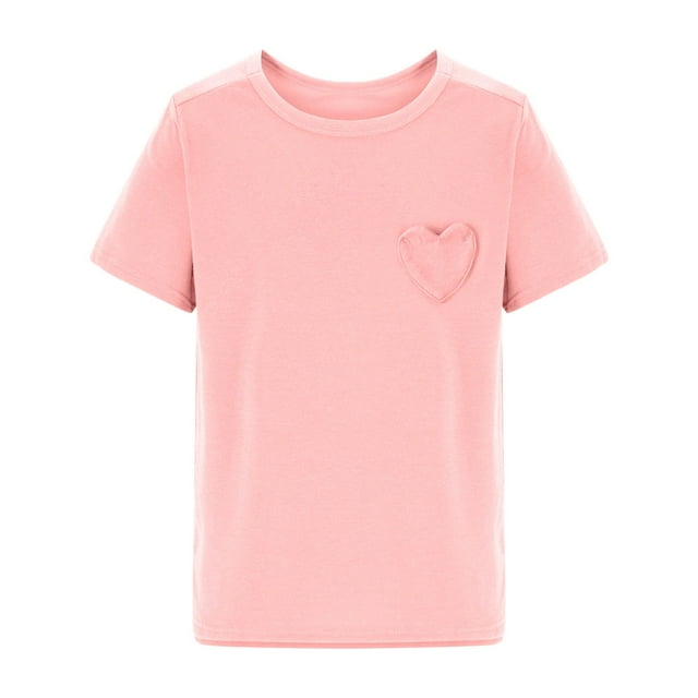 RXIRUCGD 2025 Vêtements d'Été pour Enfants Nouveaux T-Shirts d'Été pour Enfants Manches Raglan Manches Courtes T-Shirt Graphique Col Rond T-Shirt Filles Haut Décontracté