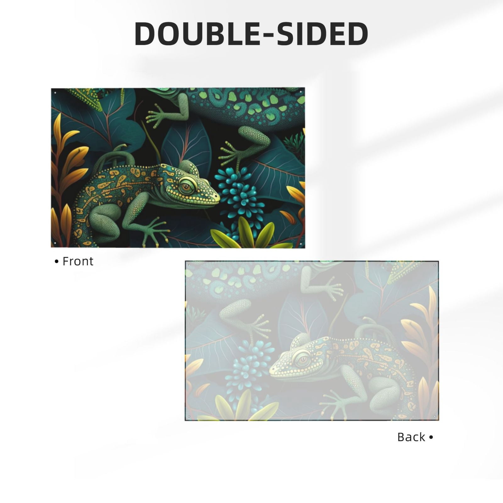 Lizards Lizard Art Green Four Hole Decorated Banner Flag for Garden Yard Home Decoration Indoor Outdoor 4x6 Ft