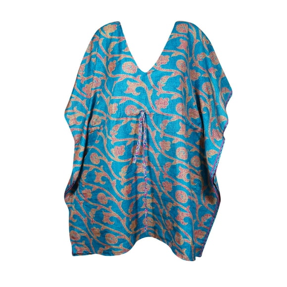 Mogul Womens Travel Summer kaftan Blue Caftans, Travel Fashion M-XL