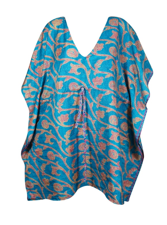 Mogul Womens Travel Summer kaftan Blue Caftans, Travel Fashion M-XL