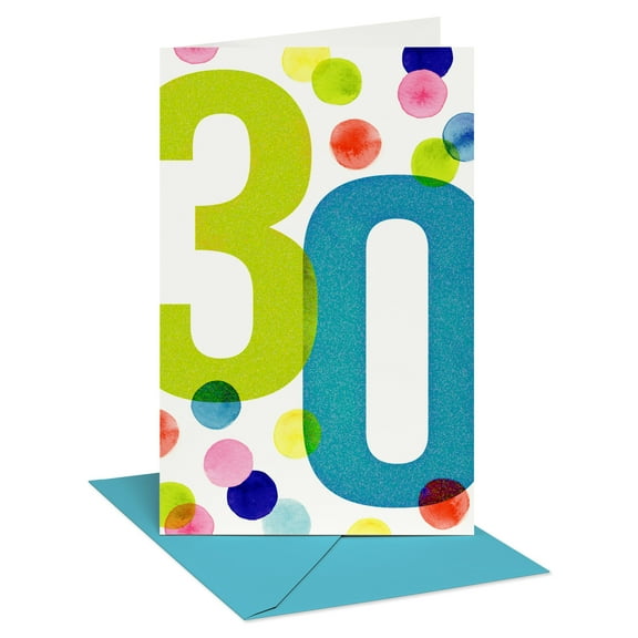 American Greetings 30th Birthday Card for Anyone (Colorful Dots)