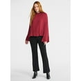thumbnail image 2 of Time and Tru Women's Flowy High Neck Blouse, Size XS-XXXL, 2 of 5