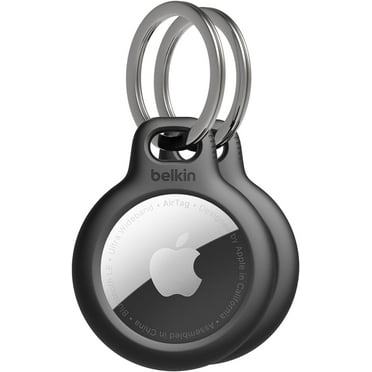 Belkin Apple AirTag Secure Holder with Key Ring - Durable Scratch Resistant Case With Open Face & Raised Edges - Protective AirTag Keychain Accessory For Keys, Pets, Luggage, Backpacks -2 Count Black