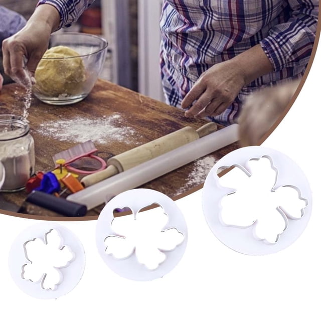 nobrands Cake Decorating Mold 3PCS Flower Cutters Plastic Cake Decorating Mold Sugarcraft Mold Cookie Cutting Tool