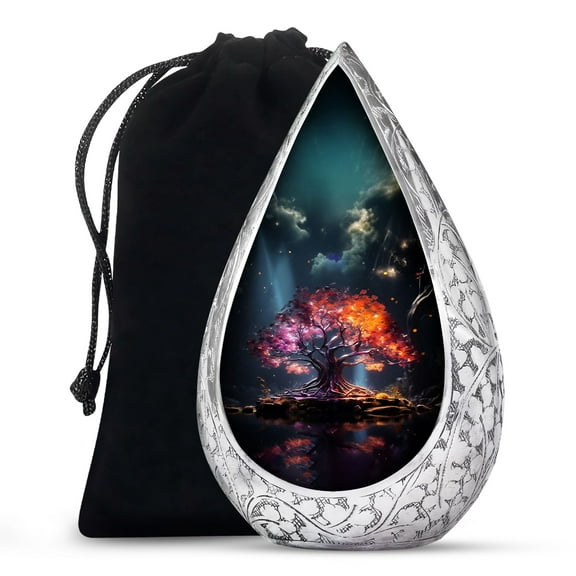 JAGSHASHI Mystical Arbor Lights - Cremation Urn Human Ashes - Large Burial Urn - Large Burial Urn - Large Urn For Ashes Burial - Funeral Decorative Urns - Burial Urns For Ashes - 10 Inch - Large