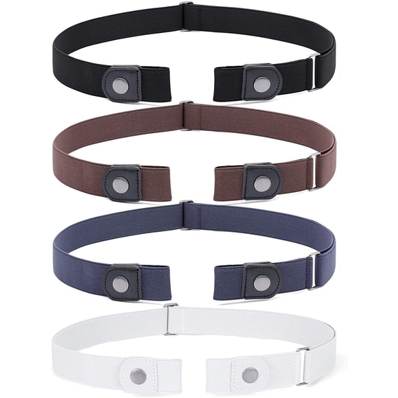 3 Pack / 4 Pack No Buckle Invisible Stretch Belt Buckle-Free Elastic Belt for Women and Men