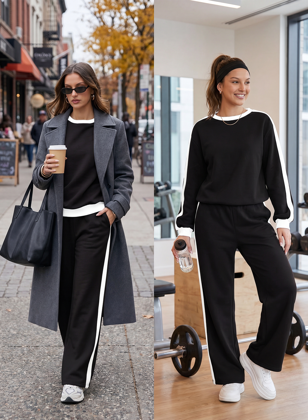 SHEWIN Women's 2-Piece Fleece Sweatsuit Set photo 2