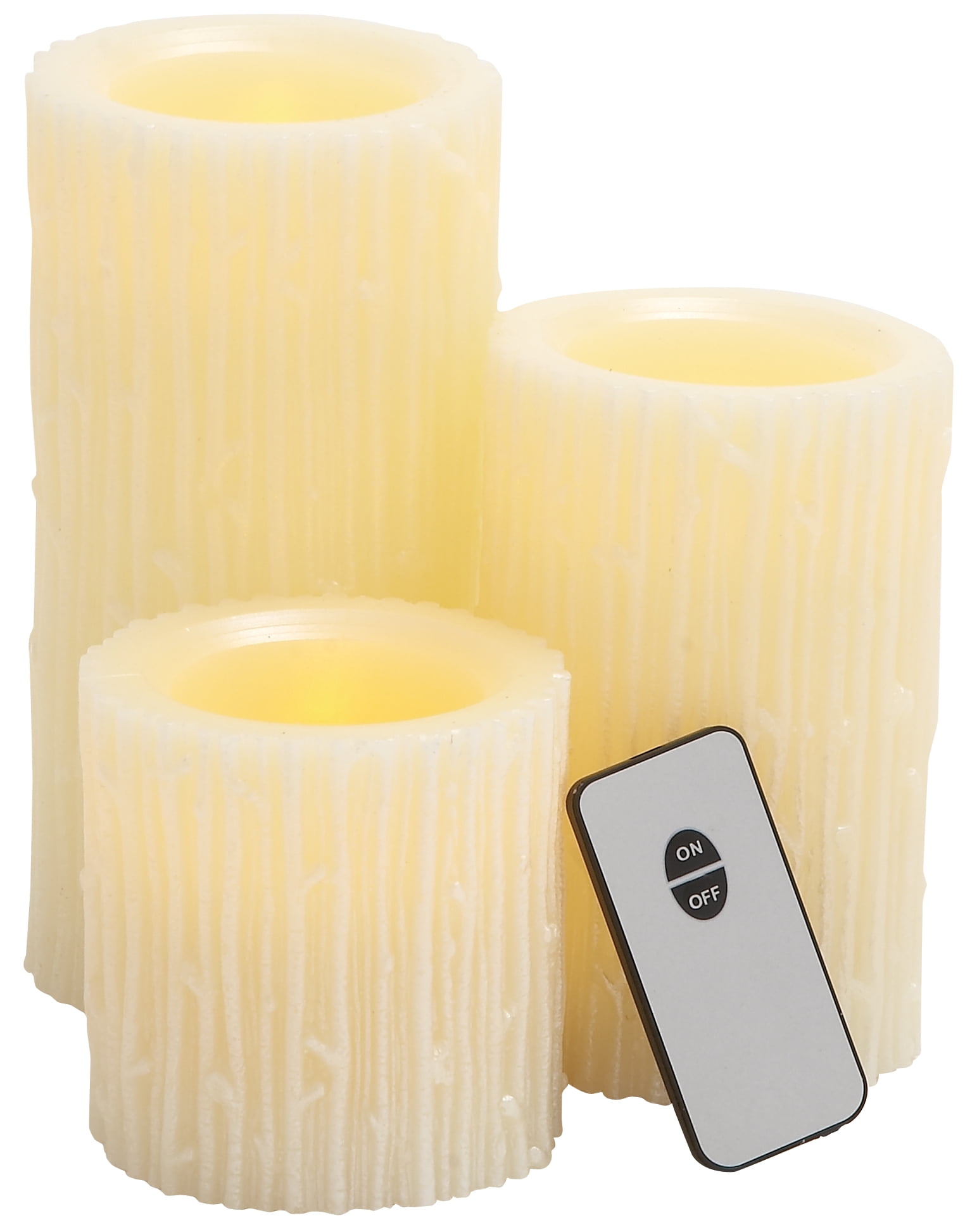 Modern Styled Attractive Led Wax Candle Remote Set Of 3