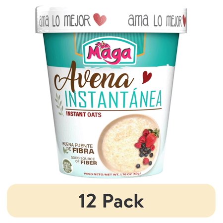 (12 pack) Maga Instant Oats, Single Serve, 1.76 oz, Shelf Stable, Cardboard Cup