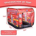 thumbnail image 5 of AOKESI Pop Up Play Tent Foldable Fire Truck Tent with 3 Openings, Indoor Outdoor Kids Pretend Playhouse Toys for Toddlers (Fire Car), 5 of 6