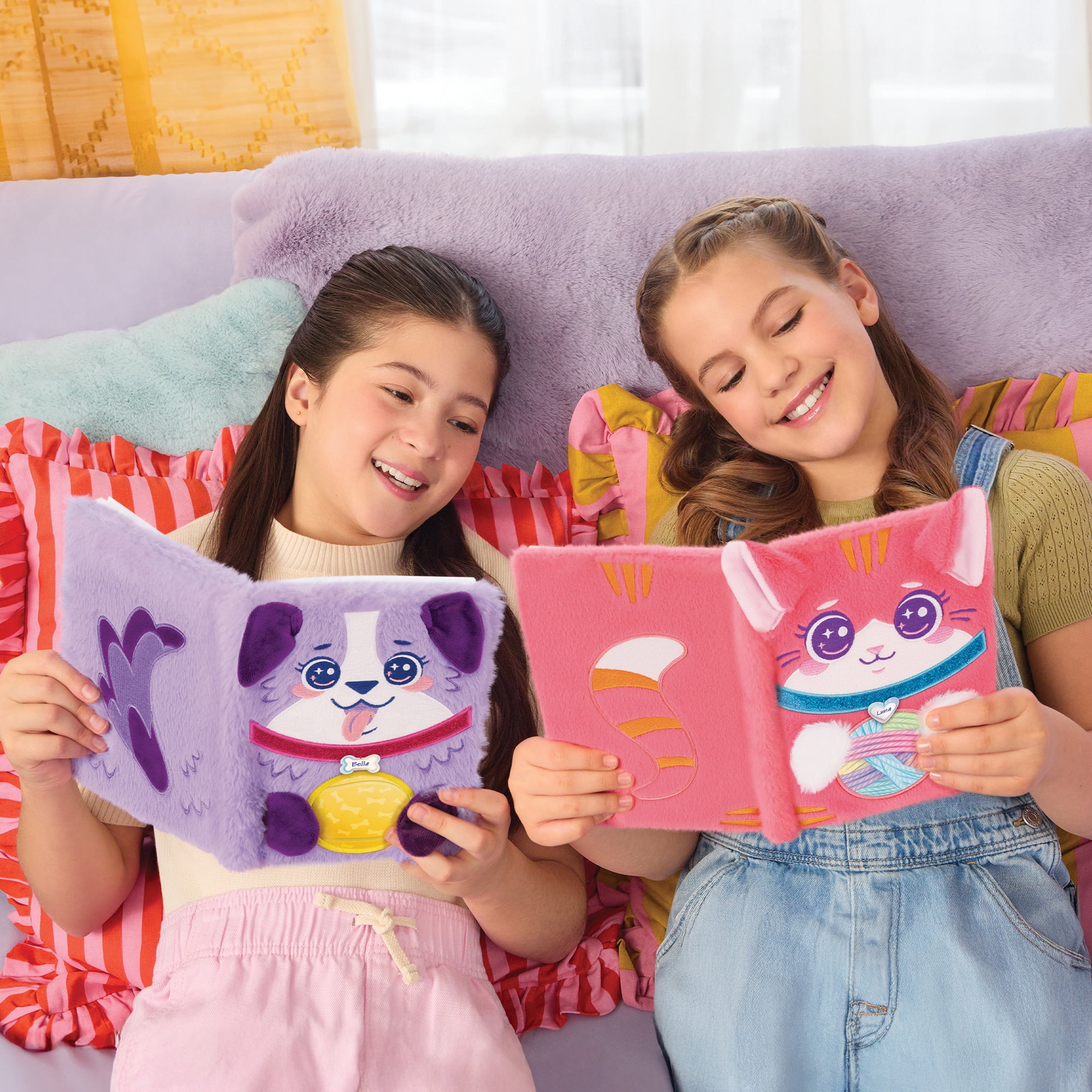 3C4G: Happy Tails Pet Adoption Journal - Cat - Pink Fuzzy Plush Diary, 3D Ears & Paws, Stickers, Custom Animal Adoption Certificate, Girls & Kids 6+