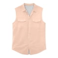 thumbnail image 4 of YSUEJPF Mens Sleeveless Button Down Shirt Summer Beach Tank Top (Available in Big & Tall), 4 of 7