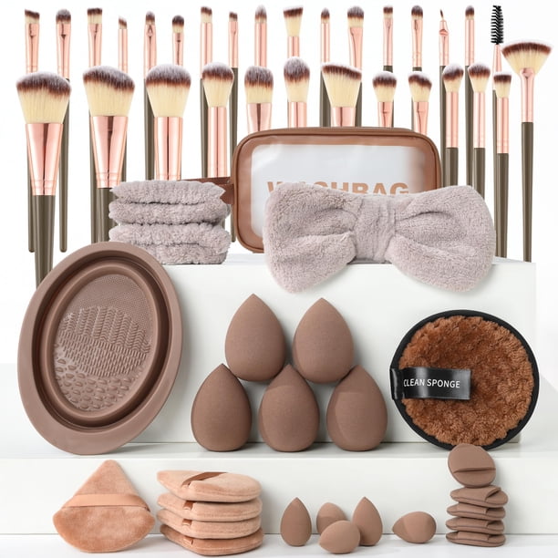 Juego de brochas de maquillaje MULTIONS, 56 unidades, para base y corrector