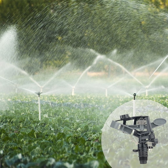 Garden Sprinklers, 1/2 Inch Plastic Impact Sprinklers Heads ,Adjustable 0-360 Degree Pulsating Oscillating Watering Sprinkler Head