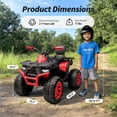 thumbnail image 6 of Hikiddo 24V 4WD Kids ATV 4 Wheeler, 2-Seater Powered Ride on ATV Toy for Big Kids w/ Bluetooth, 4x200W Motor - Red, 6 of 9