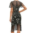 thumbnail image 4 of Wancir Women's Sparkly Sequin Mini Dress Shimmer Loose Short Shift Cocktail Party Dress with Fringe Hem, 4 of 4