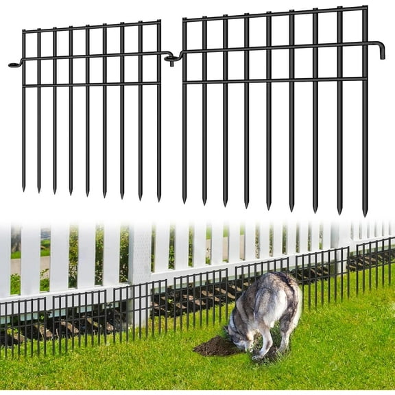 NestE-35 Panels Animal Barrier Fence, 13in(H) x 35.5ft(L) Dog Digging Fence Barrier, 1.2 in Gap Anti Dig Garden Edging Border, Rustproof Metal Ground Defense Border for Outdoor